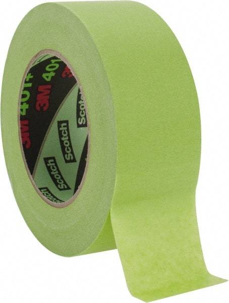 3M - 2" Wide x 60 Yd Long Green Paper Masking Tape - Series 401+/233+, 6.7 mil Thick, 25 In/Lb Tensile Strength - Americas Industrial Supply