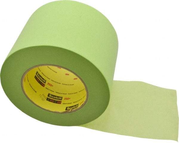 3M - 4" Wide x 60 Yd Long Green Paper Masking Tape - Series 401+/233+, 6.7 mil Thick, 25 In/Lb Tensile Strength - Americas Industrial Supply