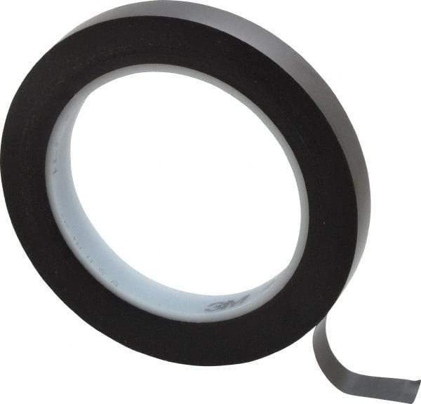 3M - Black Solid Color Vinyl Tape - 1/2" Wide x 108' Long x 5.2 mil Thick, General Traffic - Americas Industrial Supply