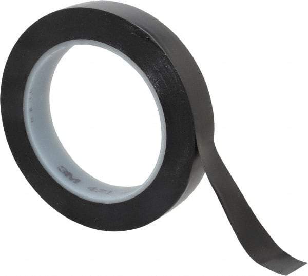 3M - Black Solid Color Vinyl Tape - 3/4" Wide x 108' Long x 5.2 mil Thick, General Traffic - Americas Industrial Supply