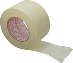 3M - 3" Wide x 60 Yd Long Tan Paper Masking Tape - Series 2364, 6.5 mil Thick, 24 In/Lb Tensile Strength - Americas Industrial Supply