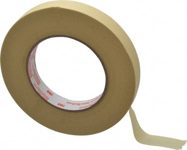 3M - 3/4" Wide x 60 Yd Long Tan Paper Masking Tape - Series 2380, 7.2 mil Thick, 28 In/Lb Tensile Strength - Americas Industrial Supply