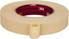 3M - 1" Wide x 60 Yd Long Tan Paper Masking Tape - Series 2393, 7.6 mil Thick, 28 In/Lb Tensile Strength - Americas Industrial Supply