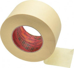 3M - 3" Wide x 60 Yd Long Tan Paper Masking Tape - Series 2693, 7.9 mil Thick, 29 In/Lb Tensile Strength - Americas Industrial Supply