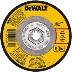 DeWALT - 24 Grit, 5" Wheel Diam, 1/4" Wheel Thickness, Type 27 Depressed Center Wheel - Aluminum Oxide, Resinoid Bond, 12,200 Max RPM - Americas Industrial Supply