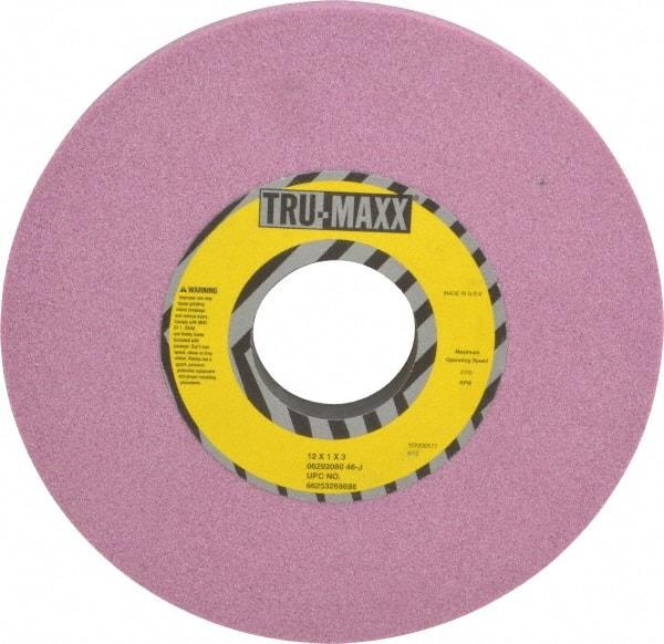 Tru-Maxx - 12" Diam x 3" Hole x 1" Thick, J Hardness, 46 Grit Surface Grinding Wheel - Aluminum Oxide, Type 1, Coarse Grade, 2,705 Max RPM, Vitrified Bond, No Recess - Americas Industrial Supply