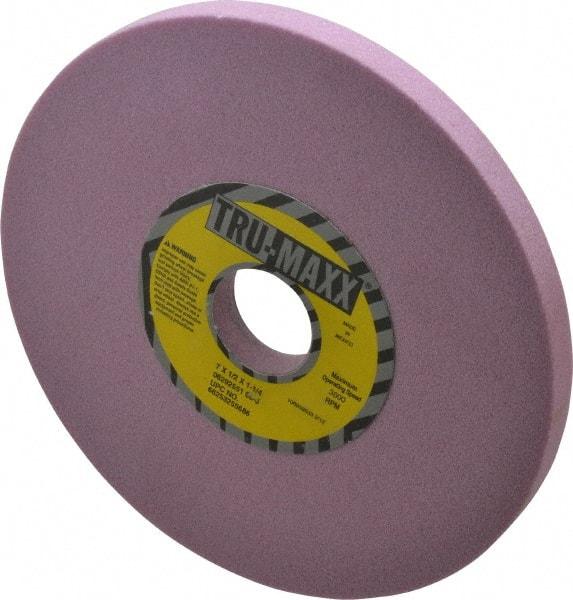 Tru-Maxx - 7" Diam x 1-1/4" Hole x 1/2" Thick, J Hardness, 80 Grit Surface Grinding Wheel - Aluminum Oxide, Type 1, Medium Grade, 3,600 Max RPM, Vitrified Bond, No Recess - Americas Industrial Supply
