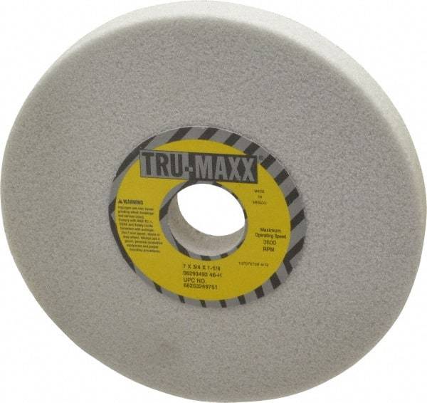 Tru-Maxx - 7" Diam x 1-1/4" Hole x 3/4" Thick, H Hardness, 46 Grit Surface Grinding Wheel - Aluminum Oxide, Type 1, Coarse Grade, 3,600 Max RPM, Vitrified Bond, No Recess - Americas Industrial Supply