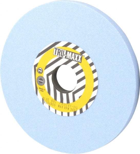 Tru-Maxx - 7" Diam x 1-1/4" Hole x 1/2" Thick, J Hardness, 80 Grit Surface Grinding Wheel - Ceramic, Type 1, Medium Grade, 3,600 Max RPM, Vitrified Bond, No Recess - Americas Industrial Supply