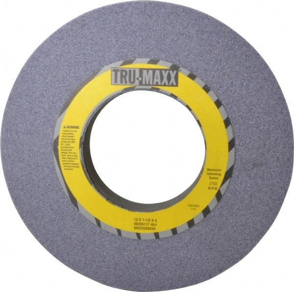 Tru-Maxx - 12" Diam x 5" Hole x 1-1/2" Thick, I Hardness, 46 Grit Surface Grinding Wheel - Aluminum Oxide, Type 1, Coarse Grade, 2,705 Max RPM, Vitrified Bond, No Recess - Americas Industrial Supply