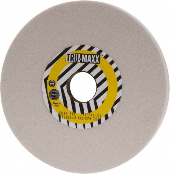 Tru-Maxx - 7" Diam x 1-1/4" Hole x 1/2" Thick, K Hardness, 80 Grit Surface Grinding Wheel - Aluminum Oxide, Type 1, Medium Grade, 3,600 Max RPM, Vitrified Bond, No Recess - Americas Industrial Supply