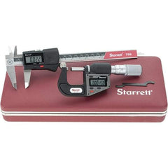 Starrett - 2 Piece, Machinist Caliper and Micrometer Tool Kit - 0 to 6 Inch Caliper, 0.0001 Inch Caliper Resoluion, 0 to 1 Inch Micrometer, 0.01 mm Resoluion - Americas Industrial Supply