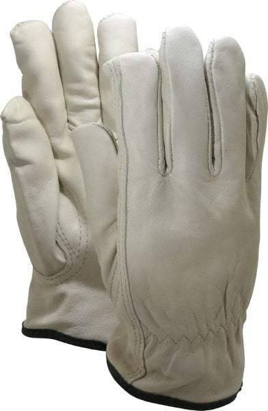 PRO-SAFE - Size M (8) Grain Cowhide Cold Protection Work Gloves - For Work & Driver, Uncoated, Slip-On Cuff, Beige, Paired - Americas Industrial Supply