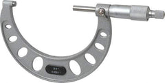 Value Collection - 3 to 4" Range, 0.0001" Graduation, Mechanical Outside Micrometer - Ratchet Stop Thimble, Accurate to 0.0001" - Americas Industrial Supply