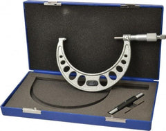 Value Collection - 4 to 5" Range, 0.0001" Graduation, Mechanical Outside Micrometer - Ratchet Stop Thimble, Accurate to 0.0001" - Americas Industrial Supply