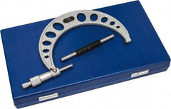 Value Collection - 5 to 6" Range, 0.0001" Graduation, Mechanical Outside Micrometer - Ratchet Stop Thimble, Accurate to 0.0001" - Americas Industrial Supply