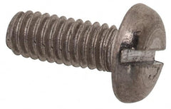 Value Collection - M2.5x0.45 Metric Coarse, 6mm Length Under Head Slotted Drive Machine Screw - Pan Head, Grade 18-8 & A2 Stainless Steel, Uncoated, Without Washer - Americas Industrial Supply
