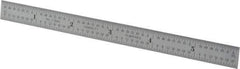 Starrett - 6" Long, 1/64, 1/32, 1/16, 1/8" Graduation, Flexible Steel Rule - 4R Graduation Style, 1/2" Wide, Silver, Satin Chrome Finish - Americas Industrial Supply