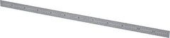 Starrett - 12" Long, 1/64, 1/32, 1/16, 1/8" Graduation, Flexible Steel Rule - 4R Graduation Style, 1/2" Wide, Silver, Satin Chrome Finish - Americas Industrial Supply