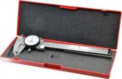 Starrett - 0" to 6" Range, 0.001" Graduation, 0.1" per Revolution, Dial Caliper - White Face, 1-1/2" Jaw Length, Accurate to 0.0010" - Americas Industrial Supply
