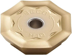 Seco - OFER070405 M10 Grade F30M Carbide Milling Insert - TiAlN/TiN Finish, 0.18" Thick, 0.706" Inscribed Circle - Americas Industrial Supply