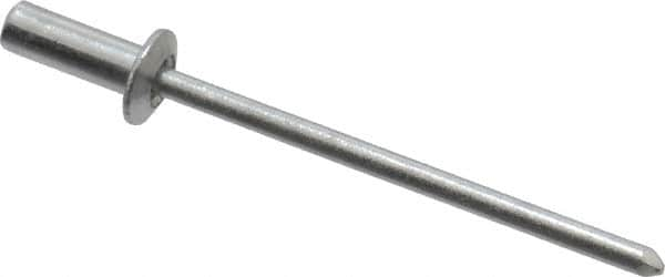 RivetKing - Size 42 Dome Head Aluminum Closed End Sealing Blind Rivet - Aluminum Mandrel, 0.063" to 1/8" Grip, 1/4" Head Diam, 0.129" to 0.133" Hole Diam, 0.36" Length Under Head, 1/8" Body Diam - Americas Industrial Supply