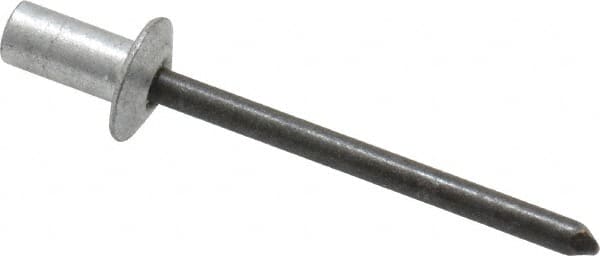 RivetKing - Size 62 Dome Head Aluminum Closed End Sealing Blind Rivet - Steel Mandrel, 0.02" to 1/8" Grip, 3/8" Head Diam, 0.192" to 0.196" Hole Diam, 0.406" Length Under Head, 3/16" Body Diam - Americas Industrial Supply