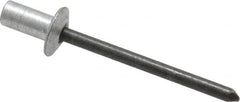 RivetKing - Size 62 Dome Head Aluminum Closed End Sealing Blind Rivet - Steel Mandrel, 0.02" to 1/8" Grip, 3/8" Head Diam, 0.192" to 0.196" Hole Diam, 0.406" Length Under Head, 3/16" Body Diam - Americas Industrial Supply