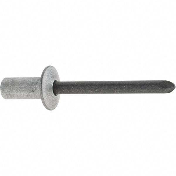 RivetKing - Size 84 Dome Head Aluminum Closed End Sealing Blind Rivet - Steel Mandrel, 1/8" to 1/4" Grip, 1/2" Head Diam, 0.257" to 0.261" Hole Diam, 0.57" Length Under Head, 1/4" Body Diam - Americas Industrial Supply