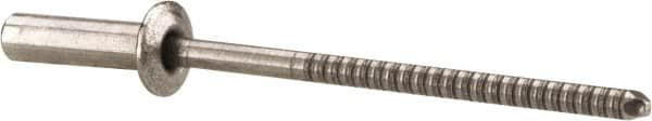 RivetKing - Size 44 Dome Head Stainless Steel Closed End Sealing Blind Rivet - Stainless Steel Mandrel, 0.188" to 1/4" Grip, 1/4" Head Diam, 0.129" to 0.133" Hole Diam, 0.485" Length Under Head, 1/8" Body Diam - Americas Industrial Supply