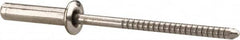 RivetKing - Size 46 Dome Head Stainless Steel Closed End Sealing Blind Rivet - Stainless Steel Mandrel, 0.313" to 3/8" Grip, 1/4" Head Diam, 0.129" to 0.133" Hole Diam, 0.61" Length Under Head, 1/8" Body Diam - Americas Industrial Supply