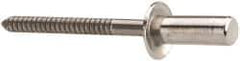 RivetKing - Size 64 Dome Head Stainless Steel Closed End Sealing Blind Rivet - Stainless Steel Mandrel, 0.188" to 1/4" Grip, 3/8" Head Diam, 0.192" to 0.196" Hole Diam, 0.531" Length Under Head, 3/16" Body Diam - Americas Industrial Supply