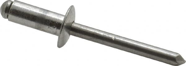 RivetKing - Size 86 Dome Head Aluminum Open End Blind Rivet - Aluminum Mandrel, 0.251" to 3/8" Grip, 1/2" Head Diam, 0.257" to 0.261" Hole Diam, 5/8" Length Under Head, 1/4" Body Diam - Americas Industrial Supply