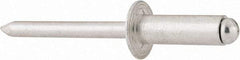 RivetKing - Size 88 Dome Head Aluminum Open End Blind Rivet - Aluminum Mandrel, 0.376" to 1/2" Grip, 1/2" Head Diam, 0.257" to 0.261" Hole Diam, 3/4" Length Under Head, 1/4" Body Diam - Americas Industrial Supply