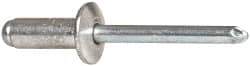 RivetKing - Size 86 Dome Head Aluminum Open End Blind Rivet - Steel Mandrel, 0.251" to 3/8" Grip, 1/2" Head Diam, 0.257" to 0.261" Hole Diam, 5/8" Length Under Head, 1/4" Body Diam - Americas Industrial Supply