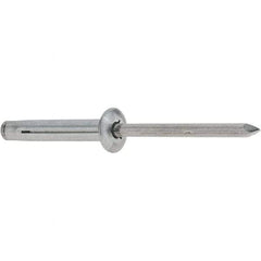 RivetKing - Size 0640 Dome Head Aluminum Tri Folding Blind Rivet - Aluminum Mandrel, 0.157" to 5/8" Grip, 0.386" Head Diam, 0.196" to 0.209" Hole Diam, 1.2" Length Under Head, 3/16" Body Diam - Americas Industrial Supply