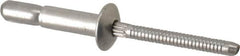 RivetKing - Size 67 Dome Head Stainless Steel Structural with Locking Stem Blind Rivet - Stainless Steel Mandrel, 0.214" to 0.437" Grip, 0.385" Head Diam, 0.194" to 0.204" Hole Diam, 0.572" Length Under Head, 3/16" Body Diam - Americas Industrial Supply