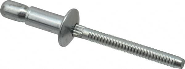 RivetKing - Size 64 Dome Head Steel Structural with Locking Stem Blind Rivet - Steel Mandrel, 0.062" to 0.27" Grip, 0.385" Head Diam, 0.194" to 0.204" Hole Diam, 0.415" Length Under Head, 3/16" Body Diam - Americas Industrial Supply