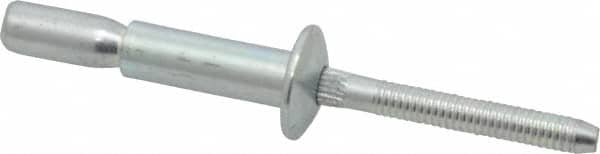 RivetKing - Size 810 Dome Head Steel Structural with Locking Stem Blind Rivet - Steel Mandrel, 0.35" to 5/8" Grip, 0.525" Head Diam, 0.261" to 0.276" Hole Diam, 0.81" Length Under Head, 1/4" Body Diam - Americas Industrial Supply