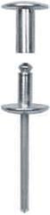 RivetKing - Size 8-62 Dome Head Steel Flush on Both Sides Blind Rivet - Steel Mandrel, 3-5/8" to 3-7/8" Grip, 5/8" Head Diam, 0.255" Min Hole Diam, 3.57" Length Under Head, 1/4" Body Diam - Americas Industrial Supply