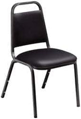 NPS - Vinyl Black Stacking Chair - Black Frame, 17-1/4 Inch Wide x 20 Inch Deep x 33 Inch High - Americas Industrial Supply