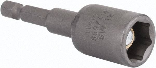 Wera - 12mm Magnetic Nutsetter - 1/4" Hex Drive, 2-1/2" OAL - Americas Industrial Supply