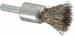 Anderson - 1/2" Brush Diam, Crimped, End Brush - 1/4" Diam Shank, 25,000 Max RPM - Americas Industrial Supply