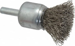 Anderson - 3/4" Brush Diam, Crimped, End Brush - 1/4" Diam Shank, 22,000 Max RPM - Americas Industrial Supply