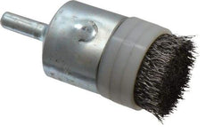 Anderson - 1" Brush Diam, Crimped, Flared End Brush - 1/4" Diam Shank, 10,000 Max RPM - Americas Industrial Supply