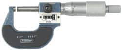 Fowler - Mechanical, 0 to 1 Inch Measurement, Digital Counter, Baked Enamel Frame, Satin Chrome Graduations, Carbide Face Ball Anvil Micrometer - Accuracy up to 0.0002 Inch, 0.0001 Inch Graduation, Ratchet Stop Thimble - Americas Industrial Supply