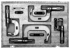 Fowler - 0 to 4" Range, 4 Piece Mechanical Outside Micrometer Set - 0.0001" Graduation, 0.00005 (0 to 1), 0.0001 (1 to 4)" Accuracy, Ratchet Stop Thimble, Carbide Tipped Face - Americas Industrial Supply