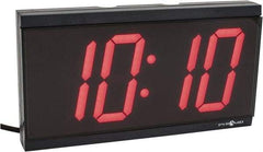 PTI - 4 Inch Diameter, White Face, Digital Wall Clock - LED Display, Black Case, Runs on 115 VAC - Americas Industrial Supply