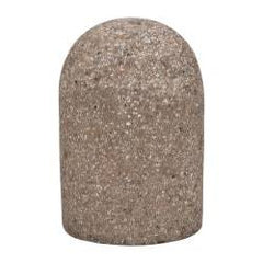 Norton - Type 18R, 2" Max Diam, 3" Head Thickness, 20 Grit Round Tip Plug - Zirconia Alumina, Very Coarse Grade, 5/8-11 Shank Thread - Americas Industrial Supply