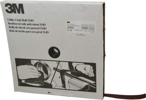 3M - 1" x 50 Yd Aluminum Oxide Cloth Roll - Medium Grade, X Weighted Backing - Americas Industrial Supply
